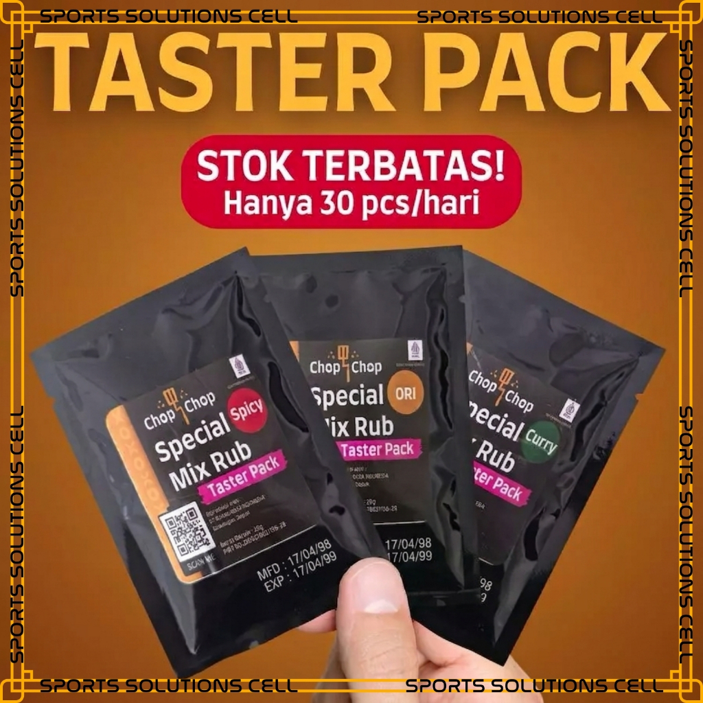SPORTS SOLUTIONS X  CHOP CHOP Taster Pack - Isi 20gram Bisa Untuk 2-3 x Masak - Paket Cobain Dulu KU