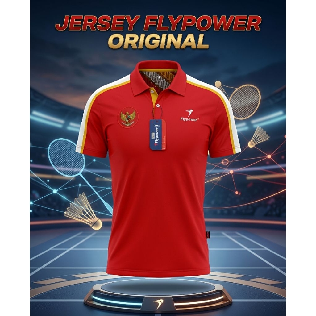 Jersey Flypower original untuk badminton running tenis atletik
