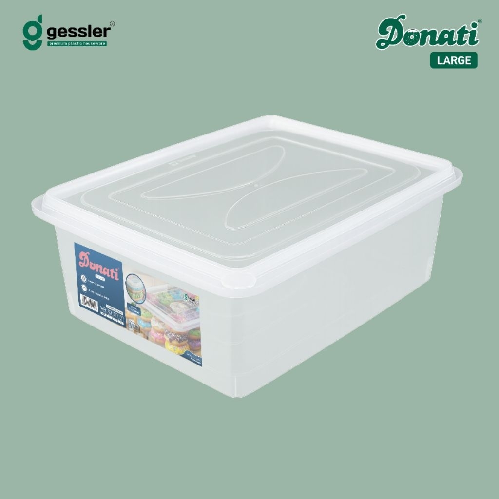 Box Donat Donati Gesler Besar Kotak Box Plastik Serbaguna Donati Large Gessler