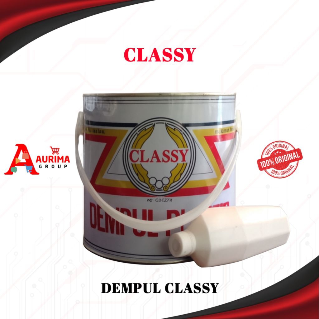 DEMPUL CLASSY 2K 1GALON - DEMPUL PLASTIK DEMPUL BESI DEMPUL KAYU DEMPUL SERBAGUNA MUDAH AMPLAS