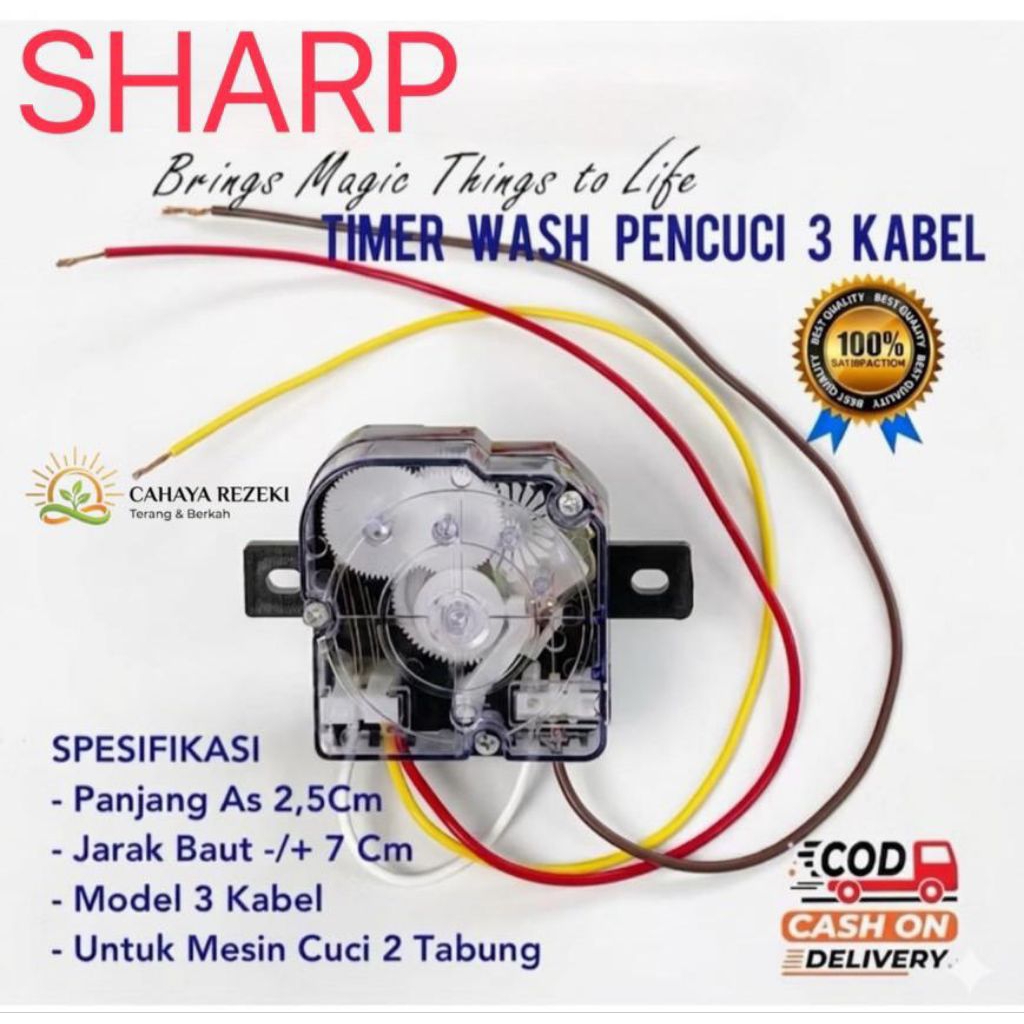 TIMER WASH MESIN CUCI SHARP 2 TABUNG 3 KABEL / TIMER MESIN CUCI SHARP