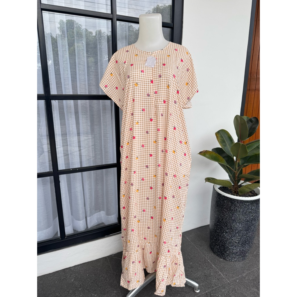 Daster Panjang Sematakaki model rempel - Daster rayon premium - Daster rayon busui friendly