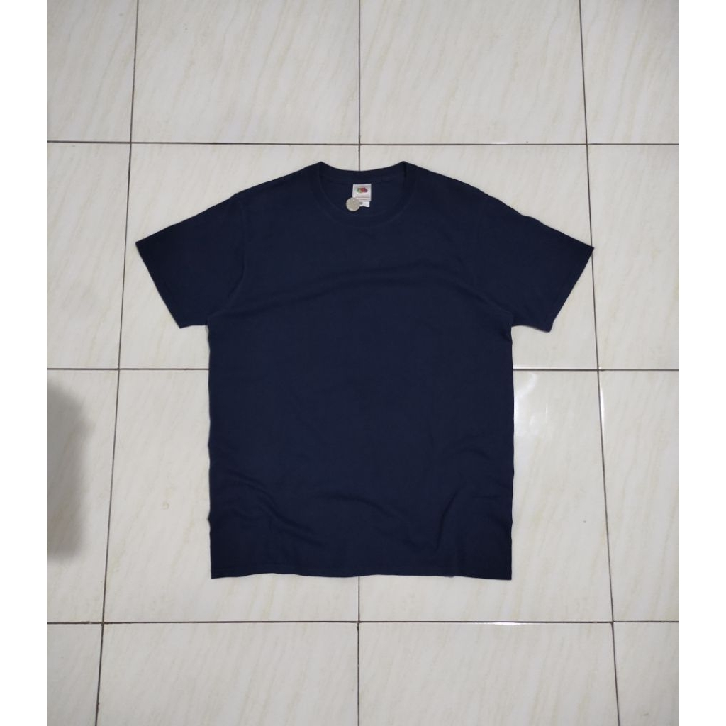 blank tee fruit of the loom navy kaos vintage