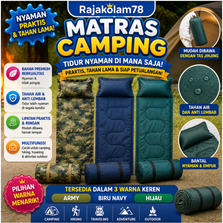 Matras angin Camping kasur tiup //matras camping outdoor sleeping pad KASUR LIPAT