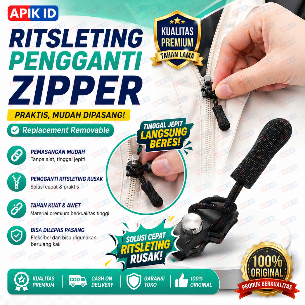 Zipper Lock Pakaian Hitam / Resleting Tas / Perbaikan Zipper Darurat