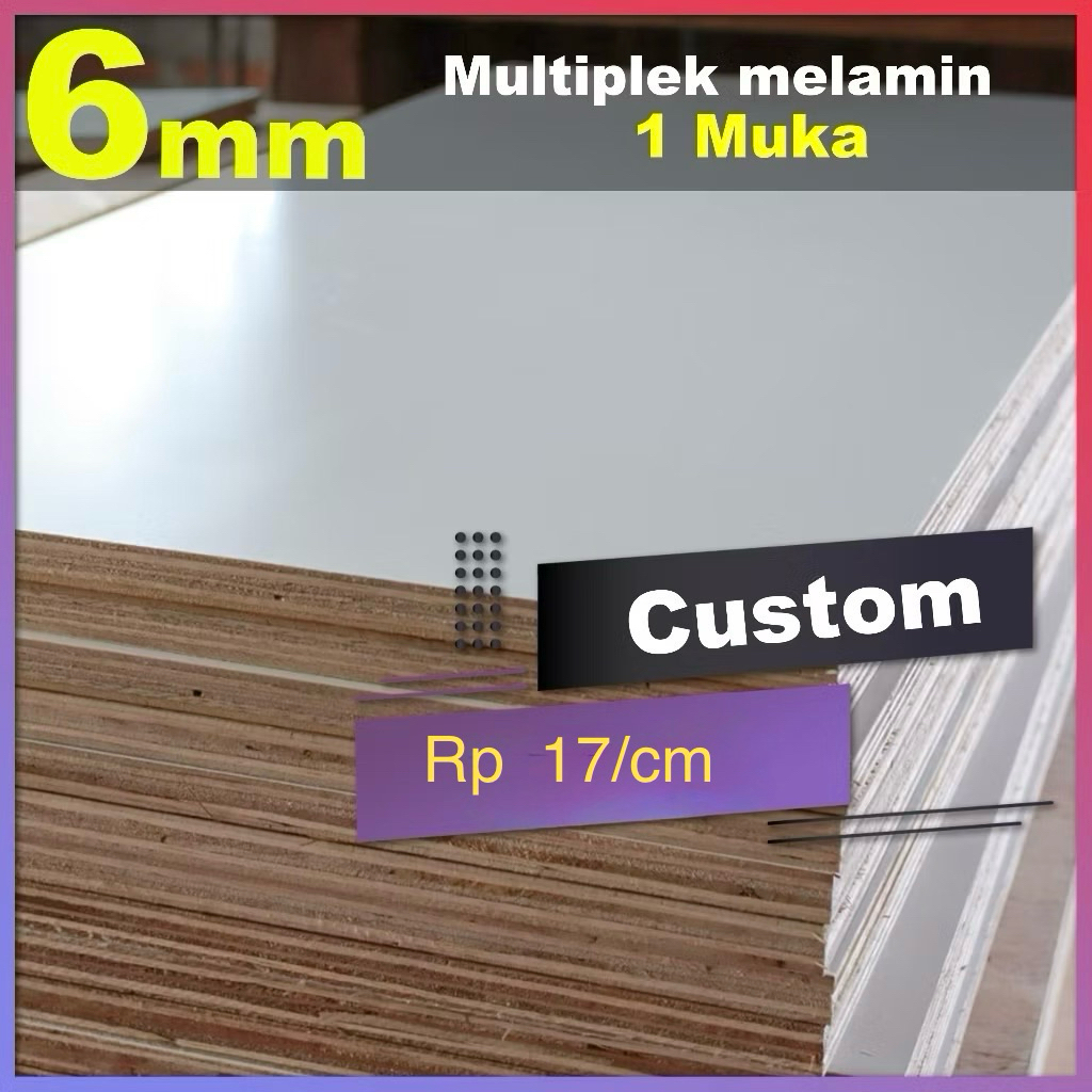 Multiplek 6mm melamin custom potongan