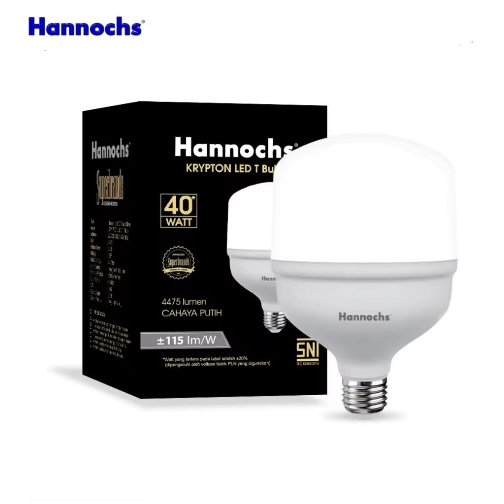 Lampu LED Hannochs KRYPTON T-BULB 40W Cahaya Putih