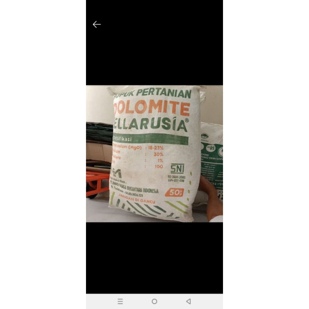 Pupuk Dolomit kemasan 50 kg