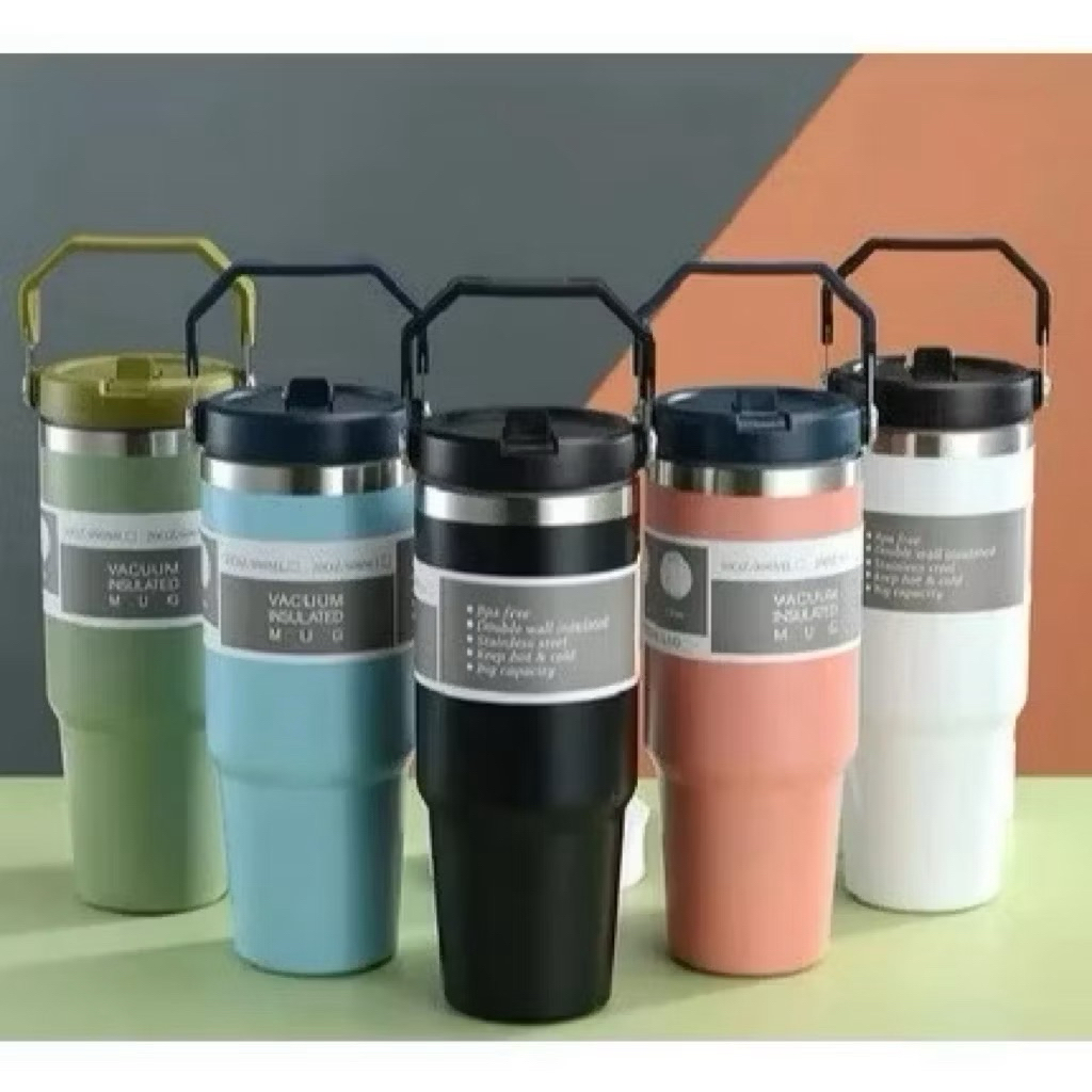 HM - Tumbler Stainless Steel 1000ml Tumbler Besar Design Pegagang