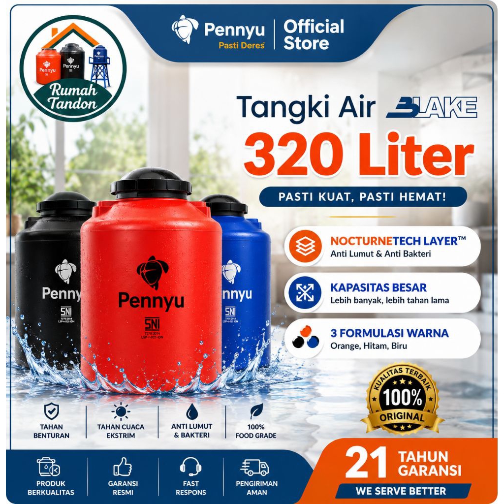 Tandon / Toren / Tangki Air PENNYU BLAKE Kapasitas 320 Liter