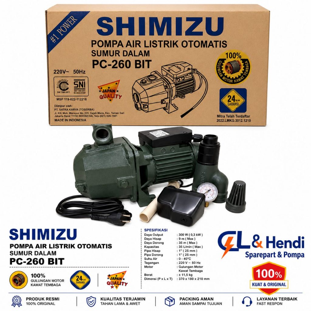 POMPA JETPUMP SHIMIZU PC-260 BIT NT I TANPA TABUNG