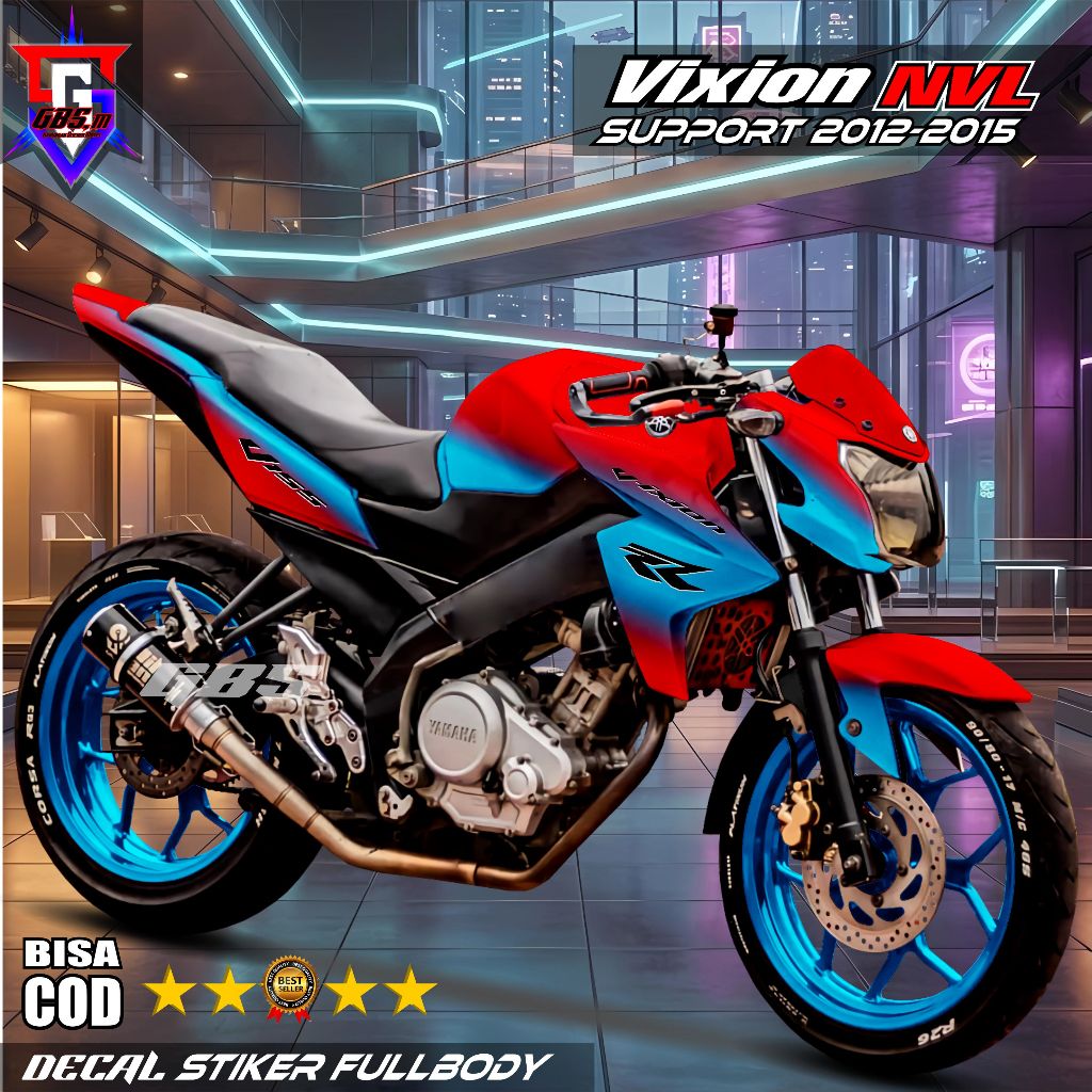 Decal Stiker Motor New Vixion NVL Fullbody - Dekal Stiker Vixion NVL 2012 2013 2014 Full Body Desain