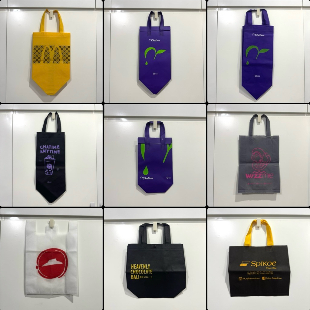 Totebag Tote Bag Tas Spunbond Tas Belanja dan Souvenir - Chatime, McD, Indomaret, Lawson, Heavenly C