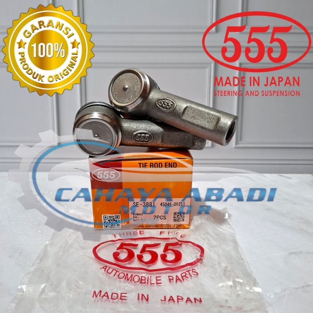 TIE ROD END INNOVA 2005-2015 HILUX SINGLE 2007-2015 MEREK 555 JAPAN ASLI