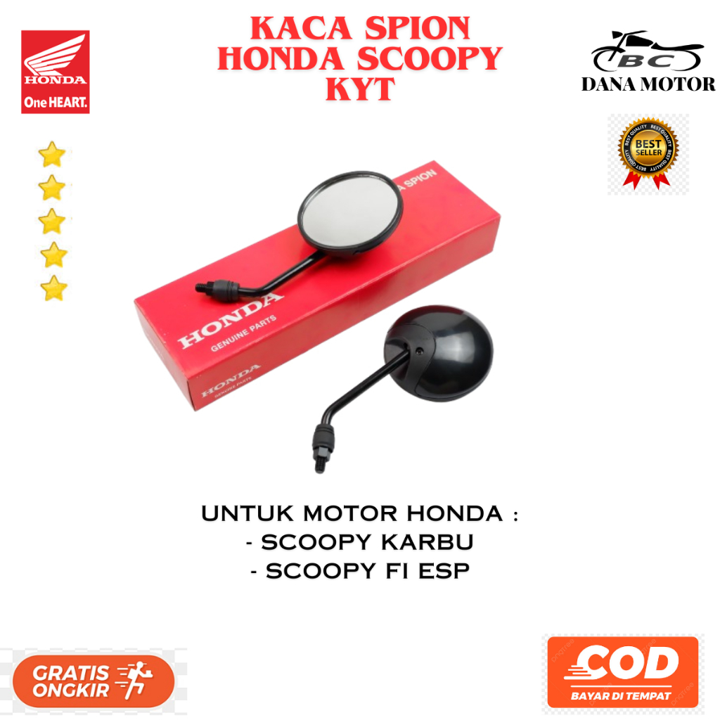 Spion Honda Scoopy Karbu Ori / Spion Motor Honda Scoopy Karbu Original Premium - 88110-KYT-940