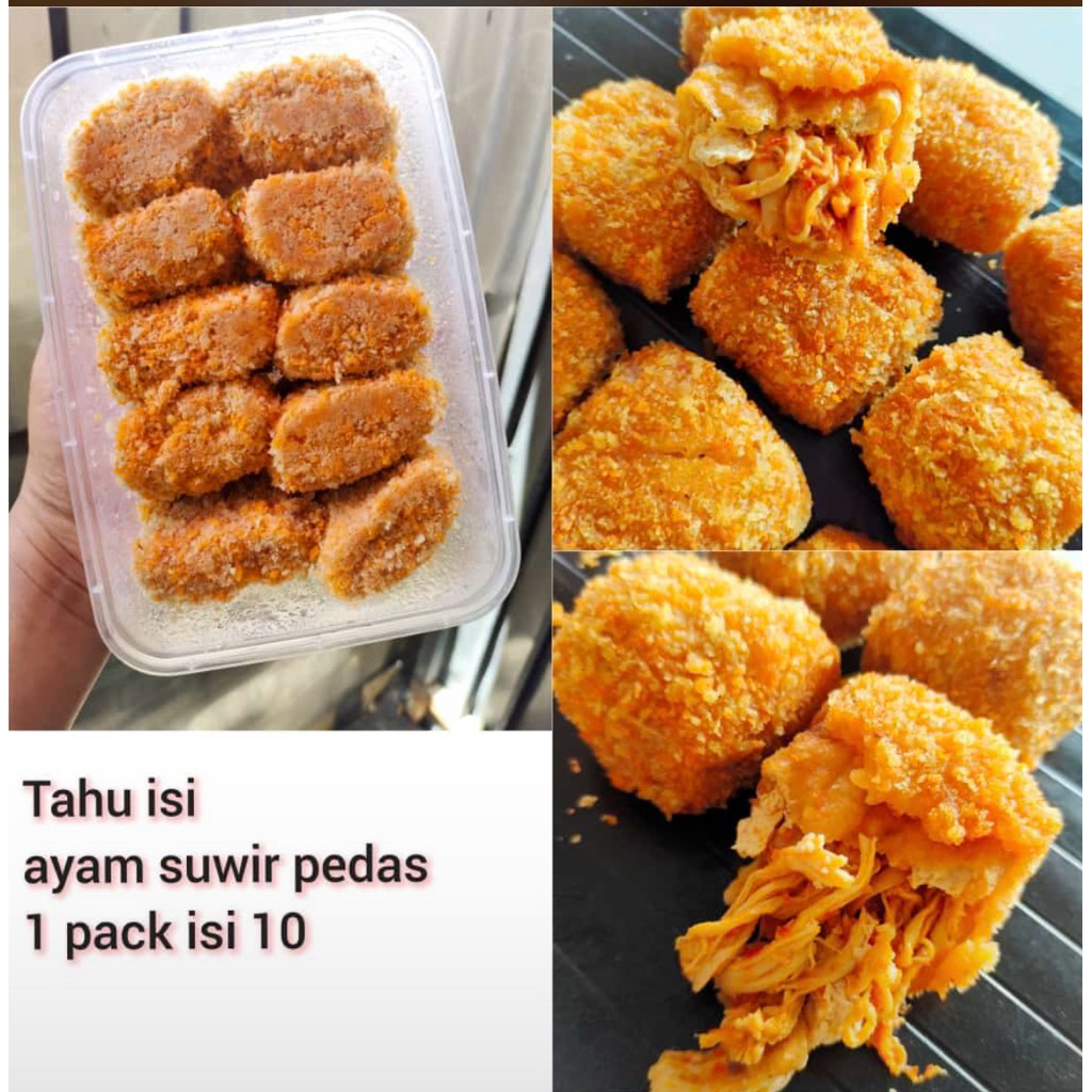 tahu isi ayam suwir pedas/tahu isi