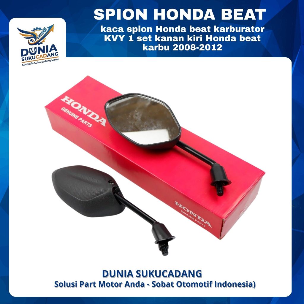 Kaca Spion Honda BeAT Karburator KVY 1 Set Kanan Kiri - Spion Standar Honda BeAT Karbu 2008-2012 Ori