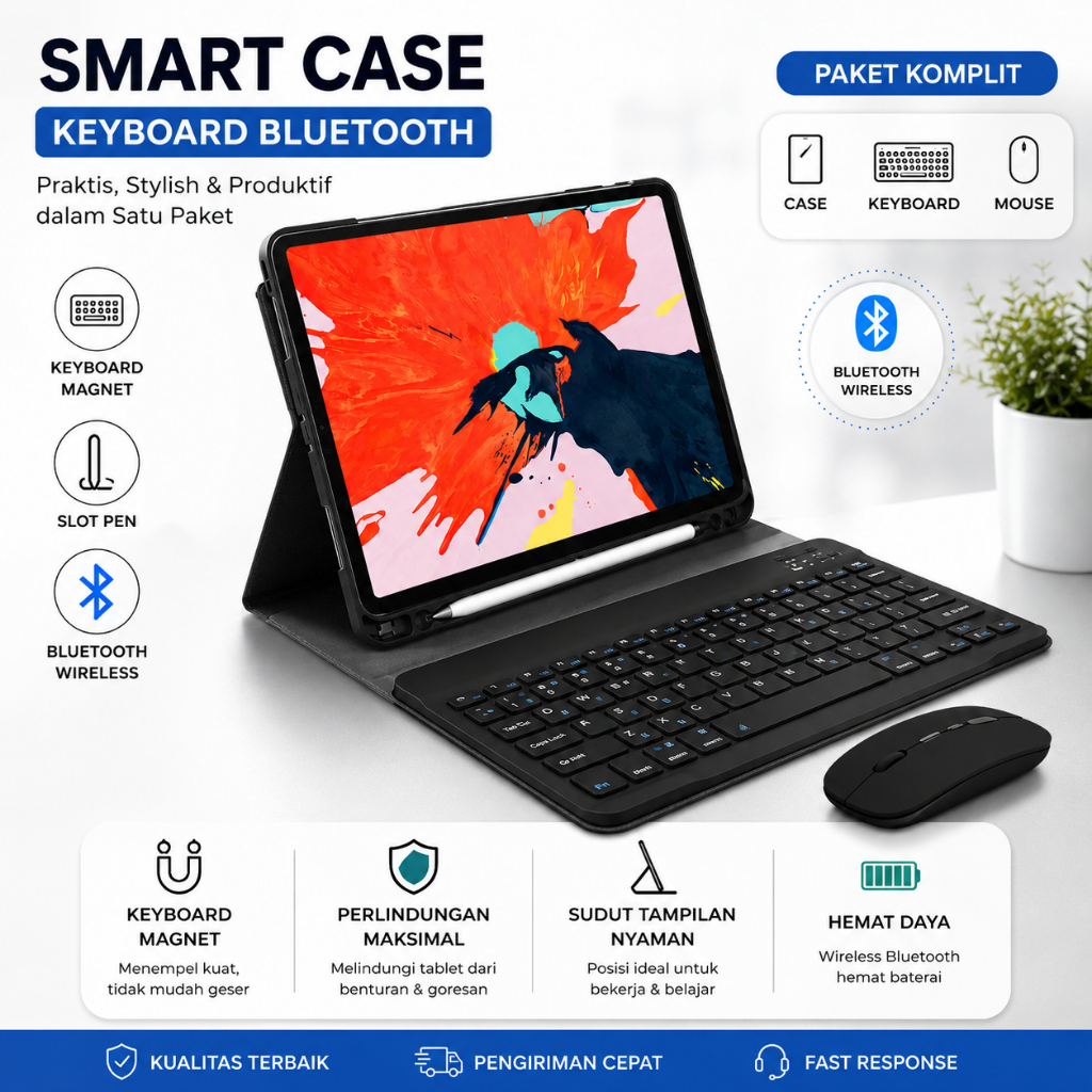Case Samsung Tab A8 2022 X205 10.5 | A7 Lite T220/T225  Inch  Sarung Buku Flip Leather Case  Keyboar