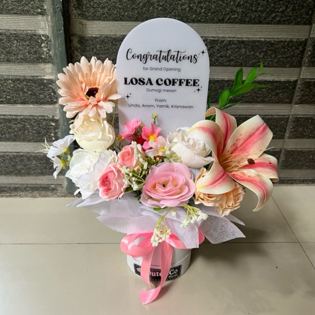 blooming akrilik flower artificial | blooming balon, buket balon, welcome balon, opening store, buke
