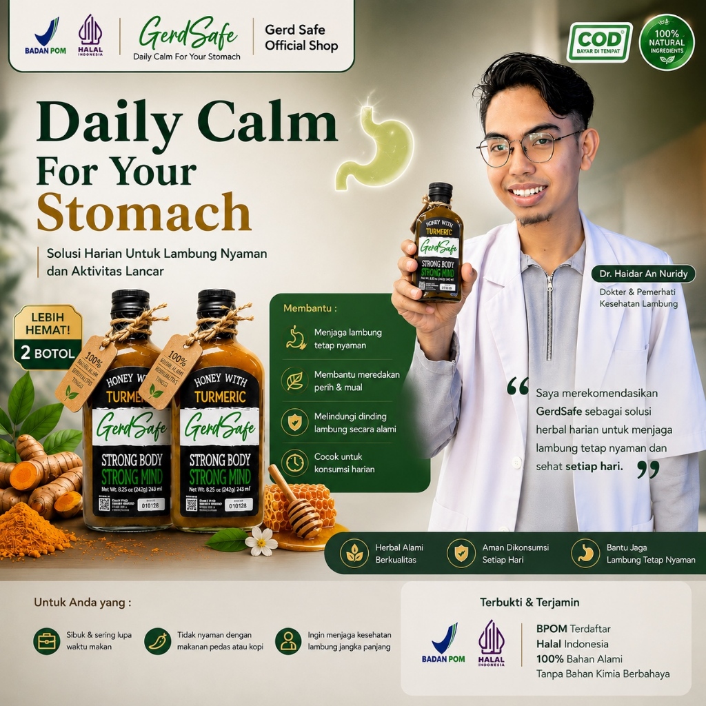 2 PCS GERDSAFE Madu Lambung Herbal - Atasi dan Cegah Sakit Asam Lambung Maag Gerd Gastritis LPR Salu