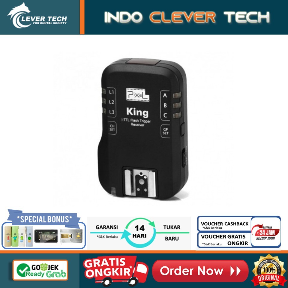Pixel King RX Wireless Flash Trigger Receiver for Nikon/Canon