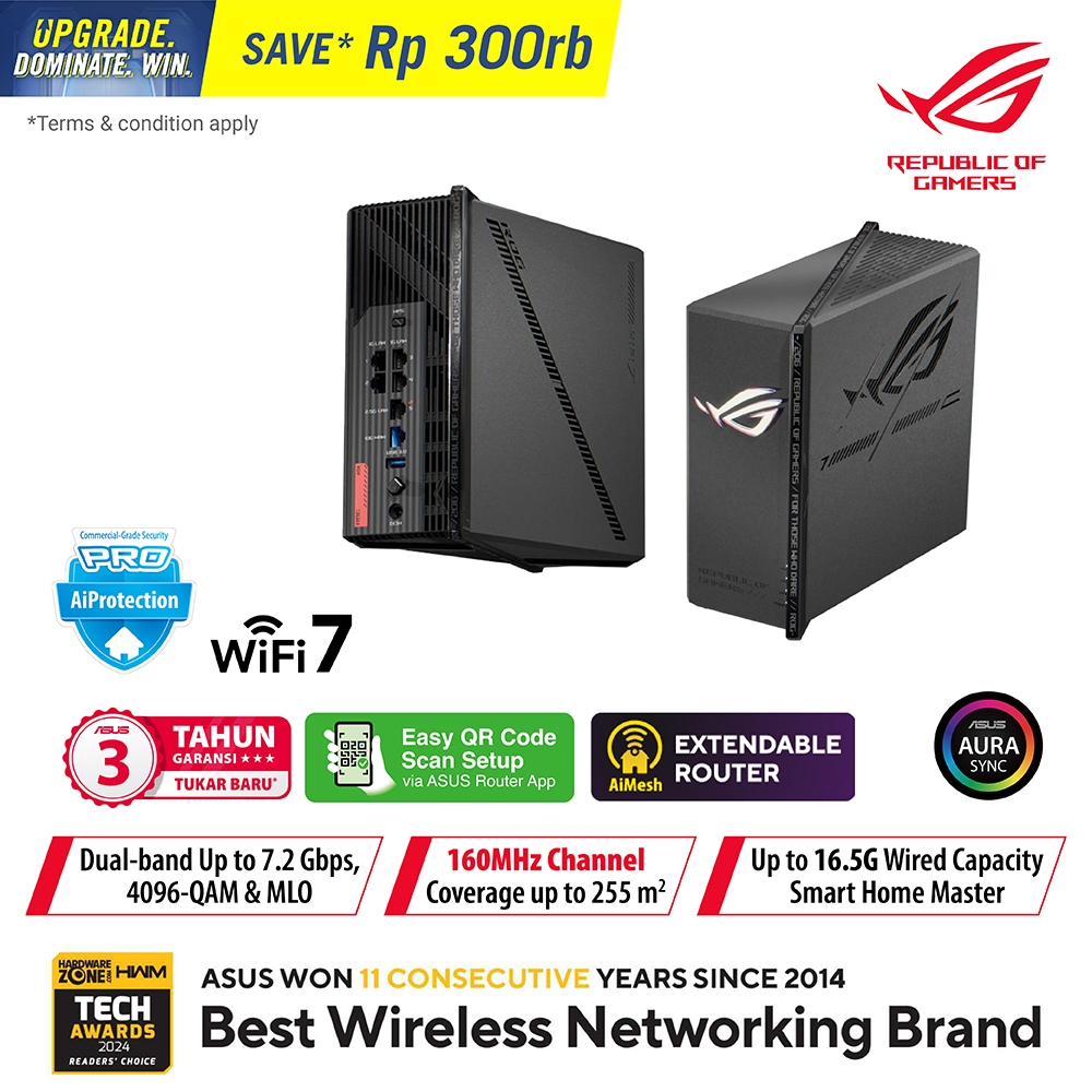ASUS ROG Strix GS-BE7200X | Dual-band WiFi 7 (802.11be) Gaming Router