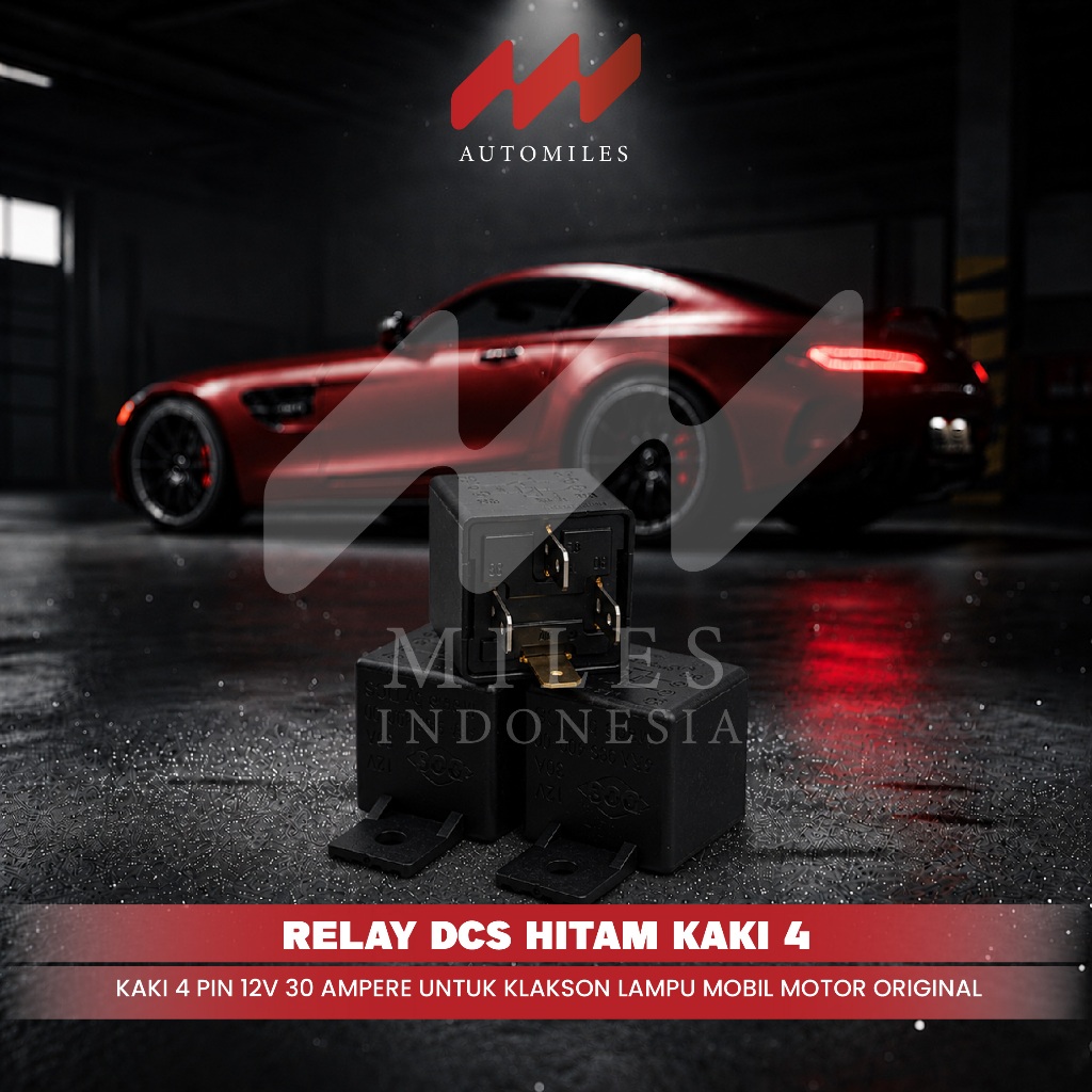 Relay DCS ORI 4K 12V | Relay Mobil Motor 4 Kaki | 12 Volt DC Original | Relay Klakson Lampu Foglamp 