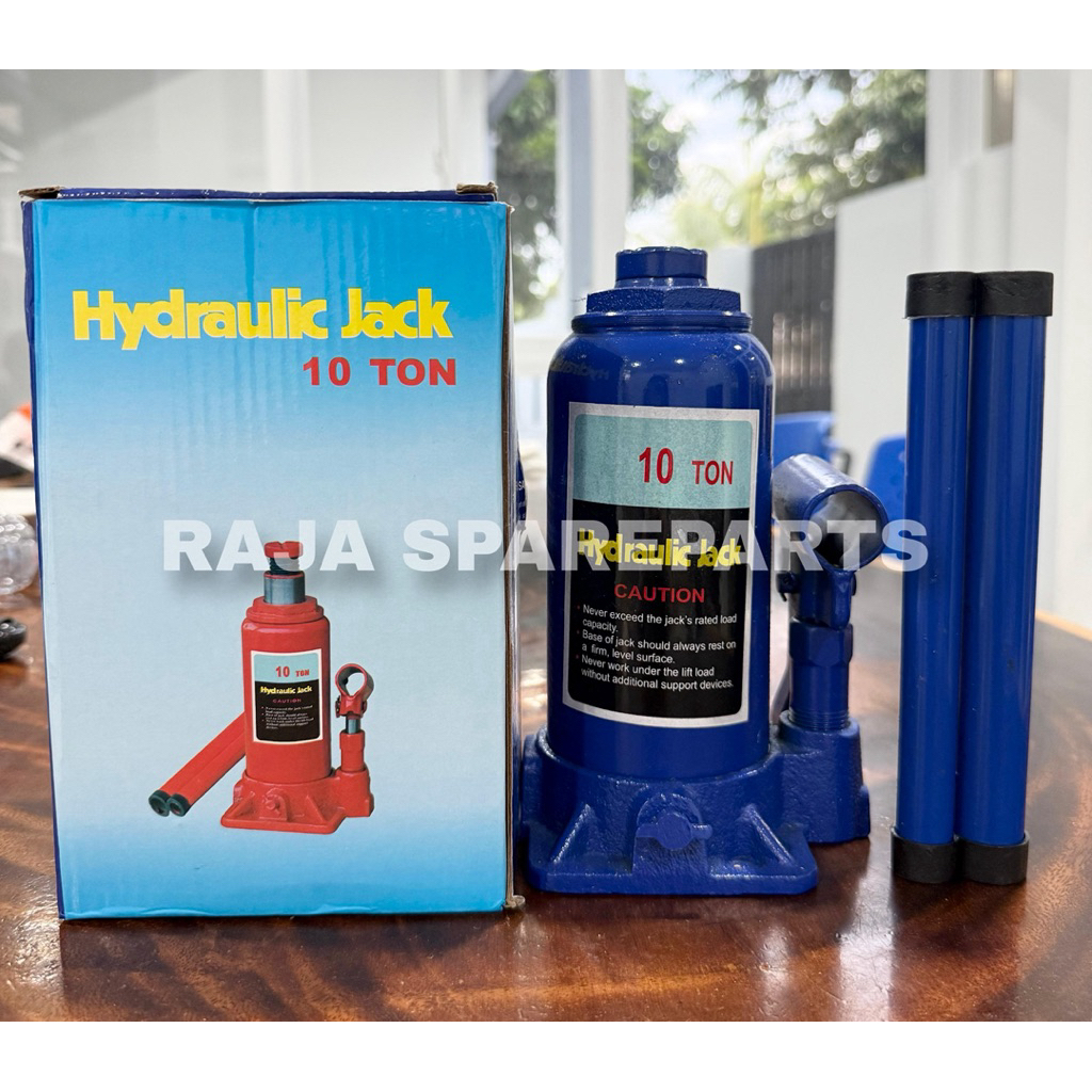 Dongkrak Botol 10 Ton Hydraulic Jack Body Pendek Ulir Biru