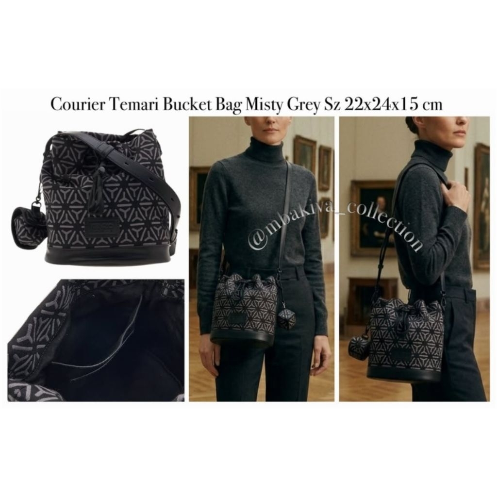 KNZ Courier Temari Bucket Bag Misty Grey