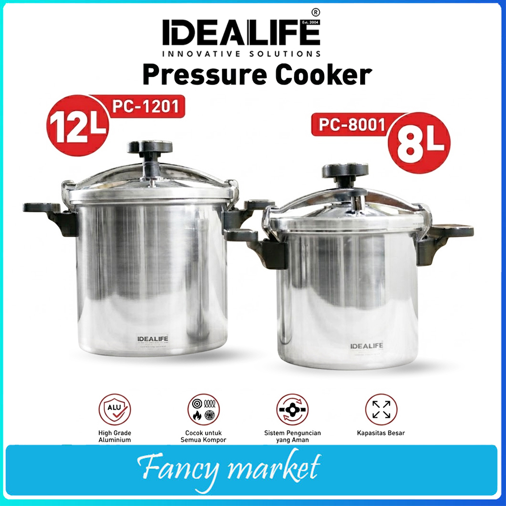 Panci Presto Idealife Pressure Cooker - Panci Presto 8 Liter & 12 Liter Presto High Quality