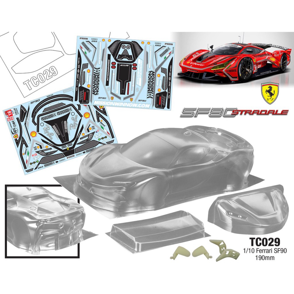 team c racing tc029 ferrari sf90 rc 1/10