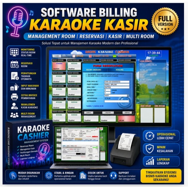 Software Billing Karaoke Kasir Management Room Full Version Multi Room