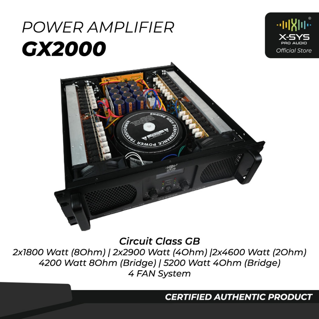 PROFESSIONAL POWER AMPLIFIER CLASS GB XSYS TYPE GX2000