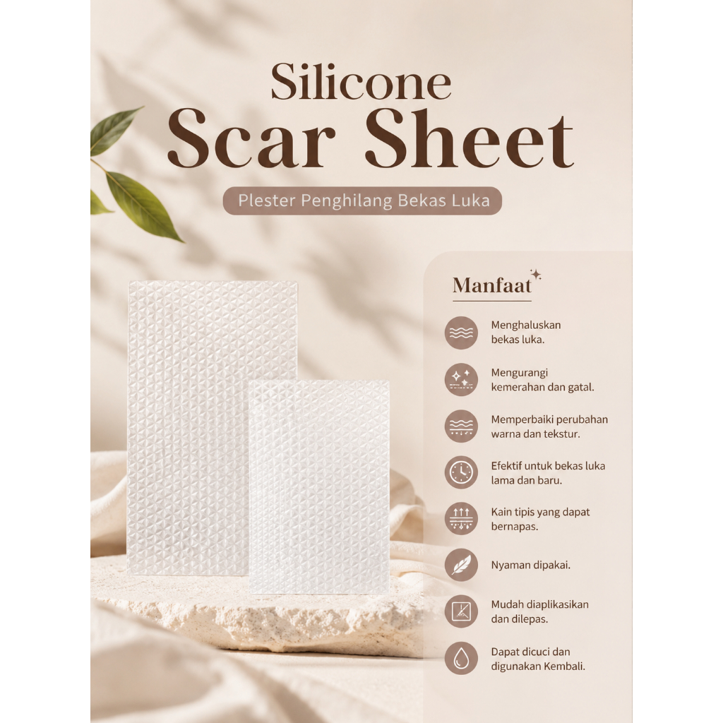 ECER Silicone Scar Sheet plester Scar Removal Silicone Tape Penghilang bekas luka keloid