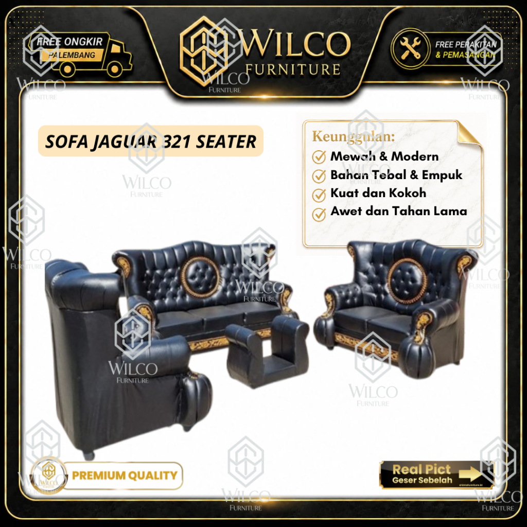 Sofa Jaguar 321 Seater | Sofa Ganesha Sofa Tamu Kulit Dudukan 321