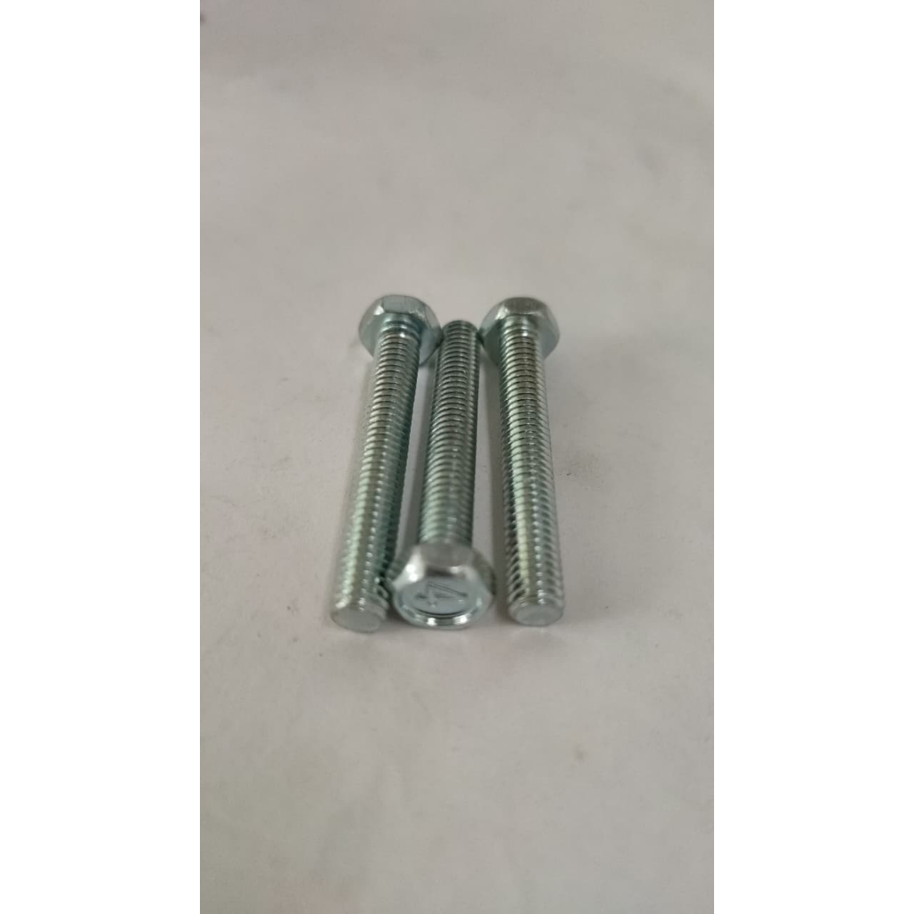 Baut + Mur Putih BMP M 6mm x 4cm , Baut Kunci 10