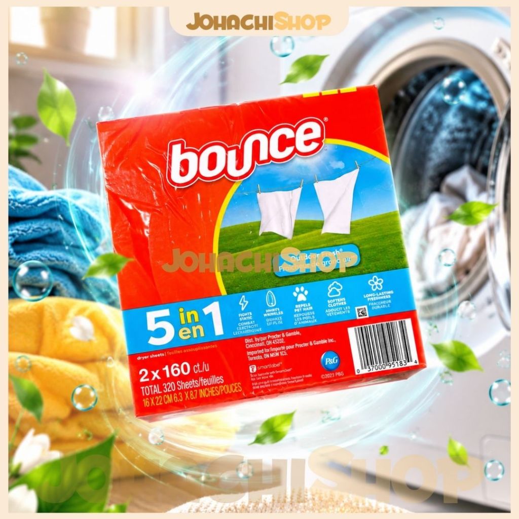 Bounce Dryer Sheet Softener Tisu Pelembut 320 sheets