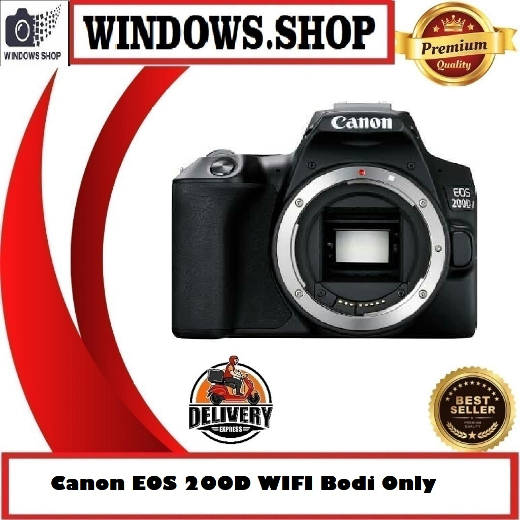 Canon EOS 200D WIFI Bodi Only Kamera DSLR Baru Original 100% Garansi 1 Tahun Sensor 24.2MP CMOS Pros