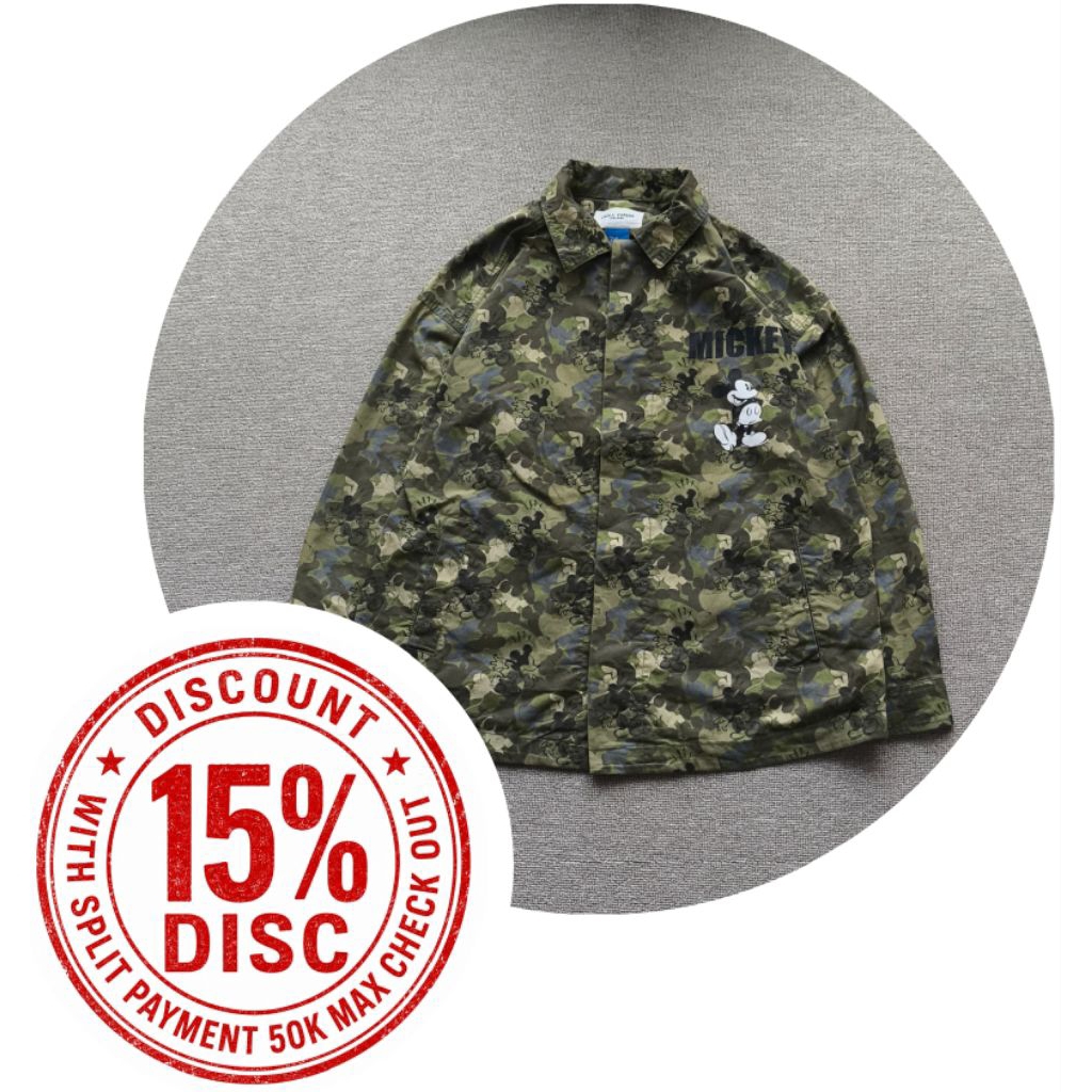 H0LL_HAUS*_ CASUAL WORK JACKET CAMO SZ M-L
