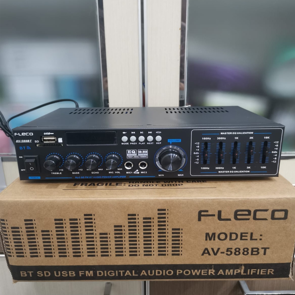 Amplifier FLECO AV-588BT Fitur Komplit Bluetooth / Karaoke / USB / SD Card / Radio FM