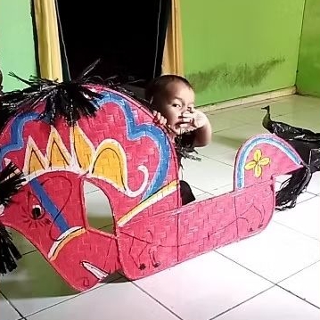 Mainan Jaran Kepang Jumbo Anak SD SMP Kuda Lumping Reog Barongan Ganongan Pecut Caplokan Ukuran Besa