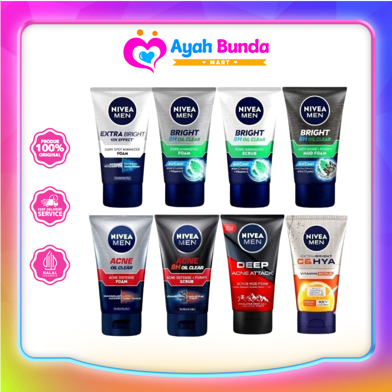 Nivea Men Facial Foam | Pembersih Muka Pria |  Ayah Bunda Mart