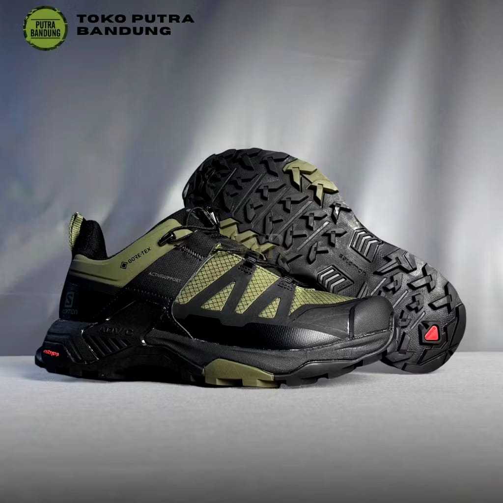 Sepatu Salomon GTX04 X Ultra 4 Low / Sepatu outdoor hiking Salomon GTX 4 Hijau Green