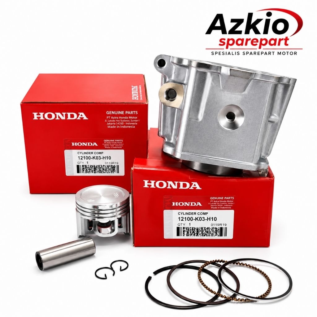 BLOK + PISTON ASLI ORIGINAL HONDA AHM K03 REVO ABS FI INJEKSI , REVO FIT FI INJEKSI , REVO 110 FI IN