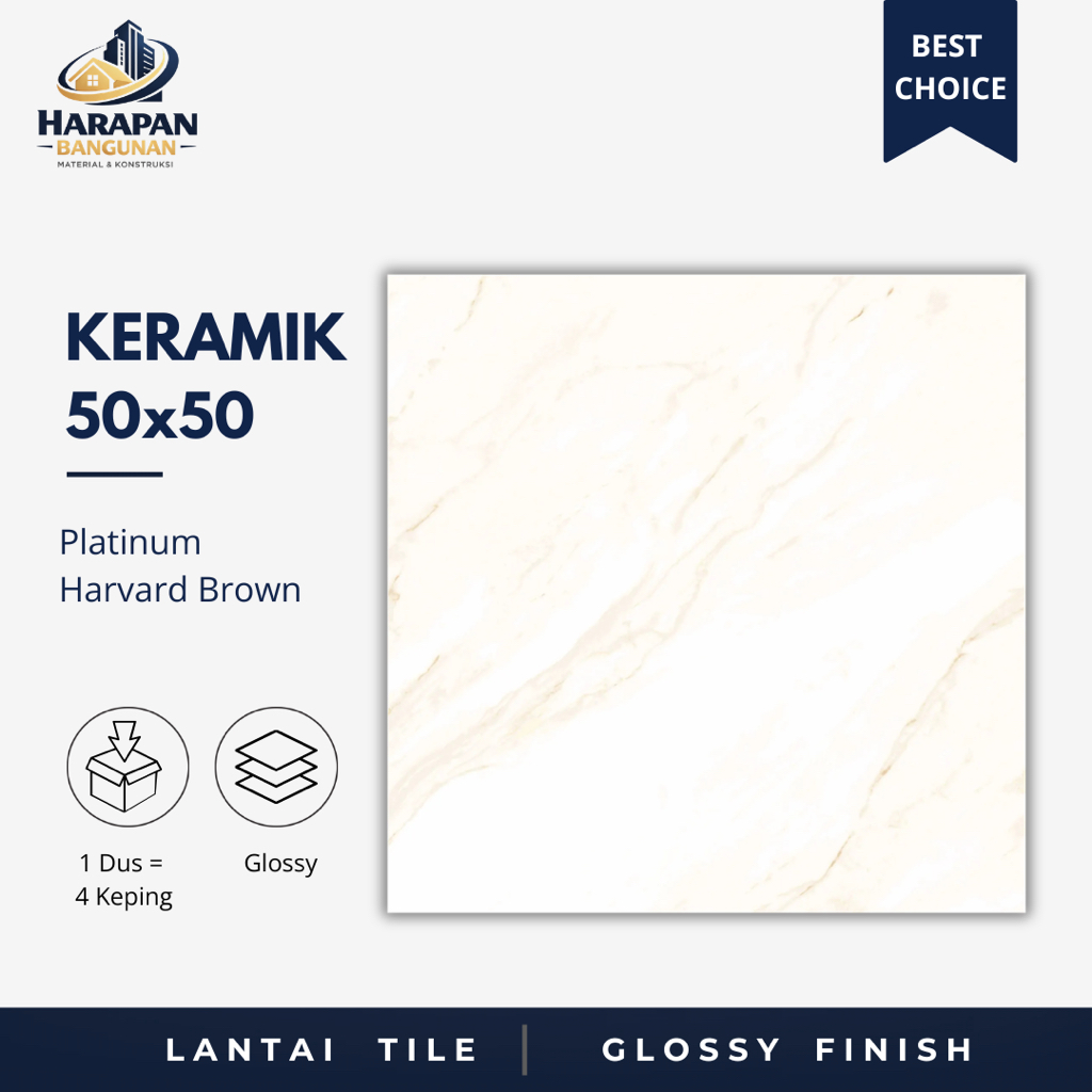 Keramik Lantai 50x50 Platinum Harvard Brown