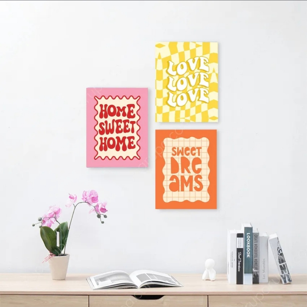 INFORMA CANVAS PRINT SET(3) WORD XC492 30X40CM // CANVAS PRINT // PRINT // HIASAN DINDING