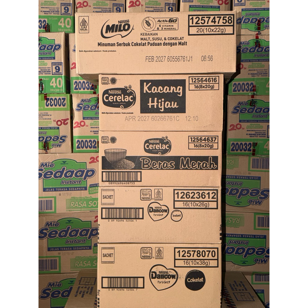 READY STOK- MILO 1 DUS/KARTON MINUMAN COKELAT MALT 200saset 22gr // SUSU DANCOW 16 renteng susu puti