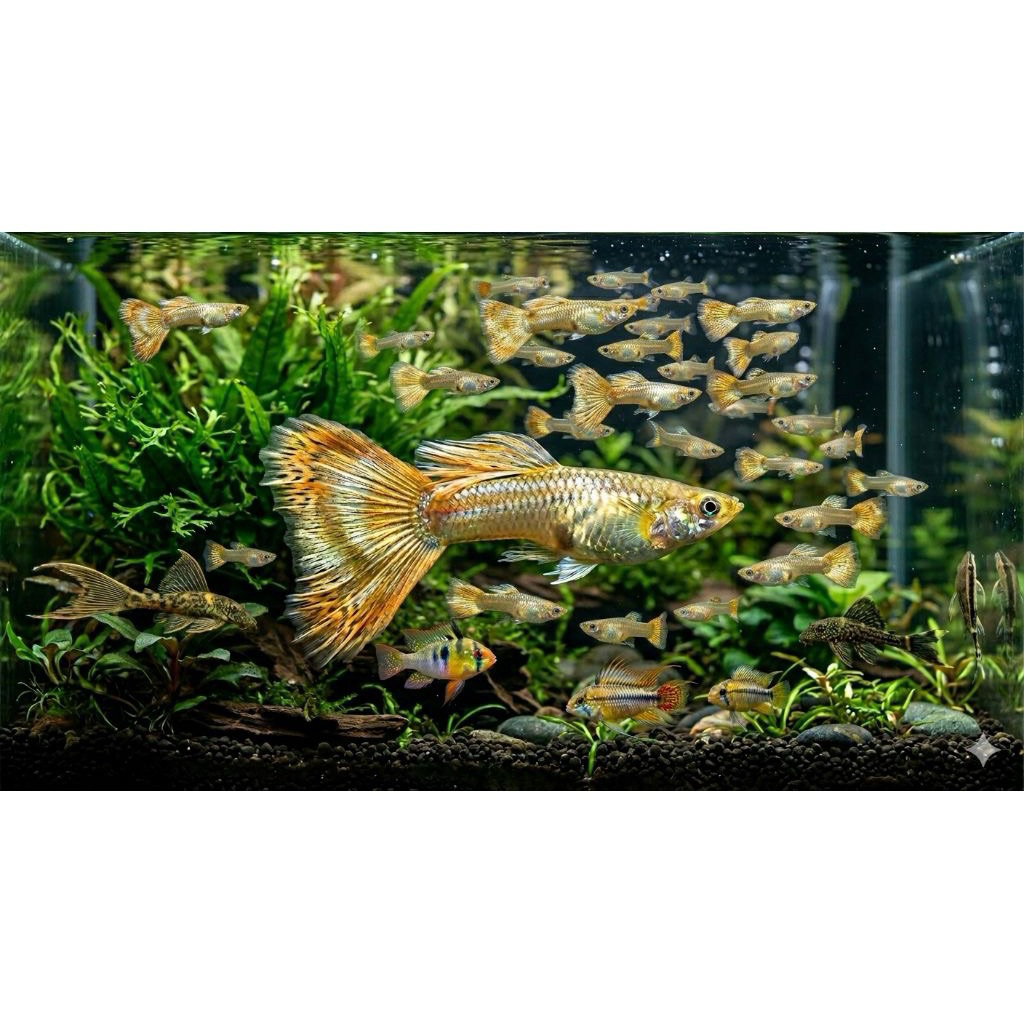 HIASAN GUPPY GOLD PLATINUM SIAP BERPRODUKSI SEPAIR