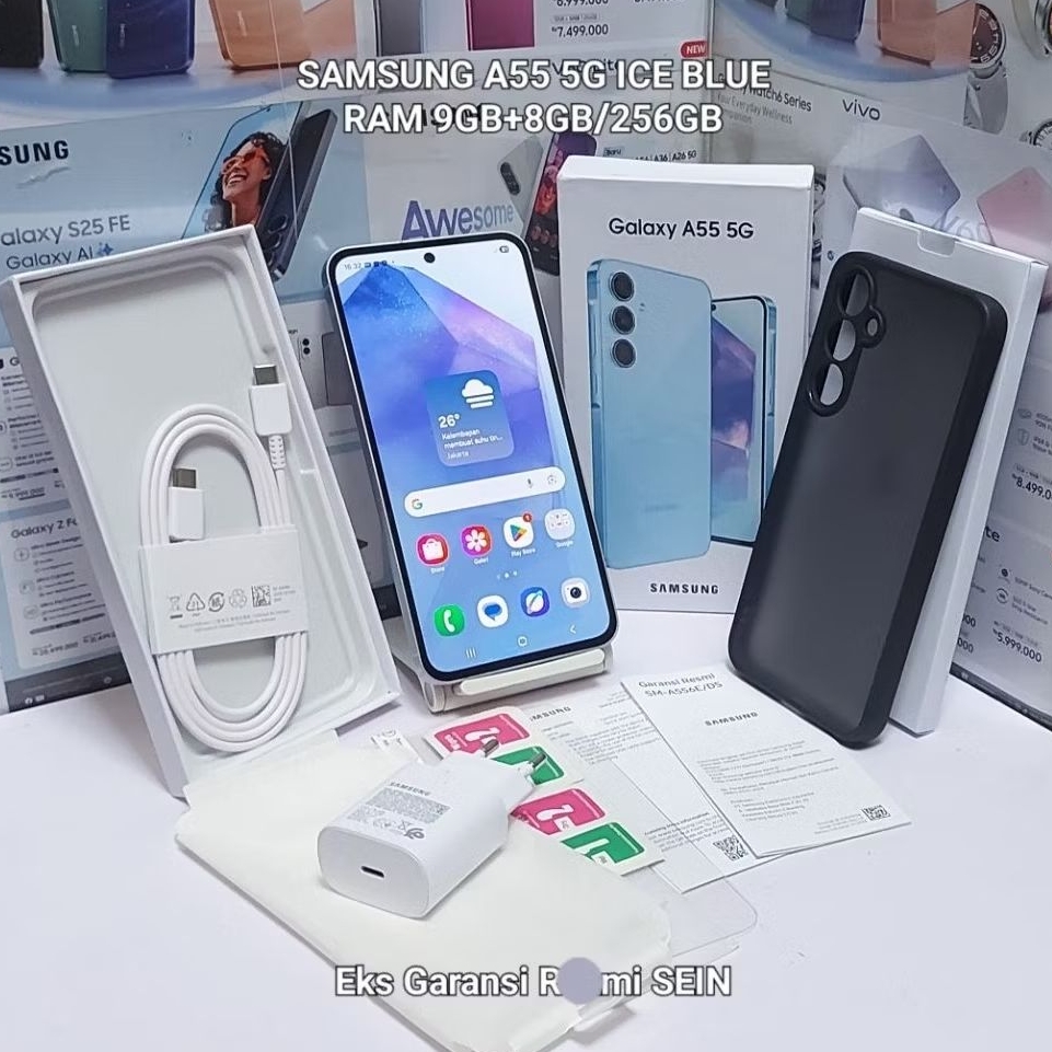 Samsung A55 5G Second Ram 12GB/8GB/256GB Fullset Mulus Like NEW Garansi Resmi SEIN
