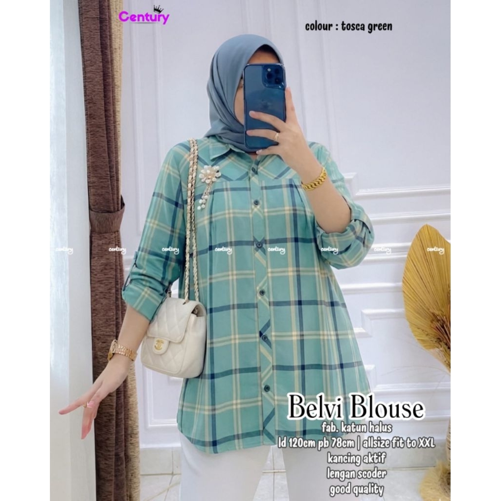 BELVI ATASAN BLOUSE KATUN KOTAK LD 120 JUMBO XXL